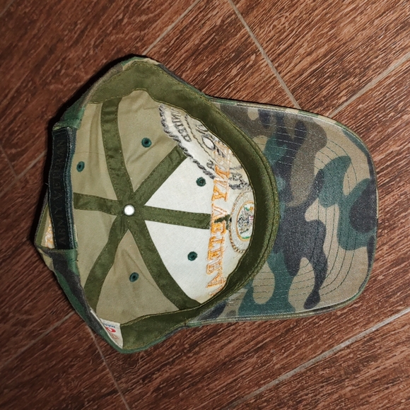 Sam's Cap Green Woodland Camo Army Veteran Adjustable Strapback Hat - Picture 7 of 8